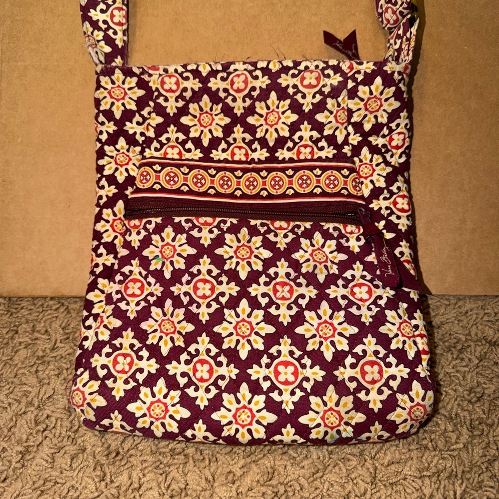 Vera Bradley Plum Floral Quilted Crossbody Bag